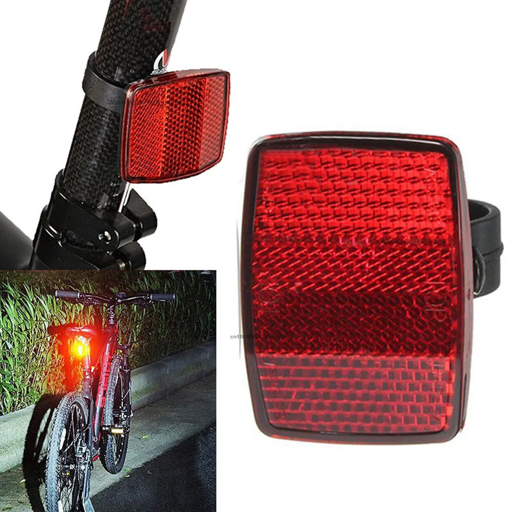 1pc Front & Rear Bike Bicycle Reflector Set Red White Fixings Mounting Bracket Warning Light Safety Lens Bicycle Accessorie