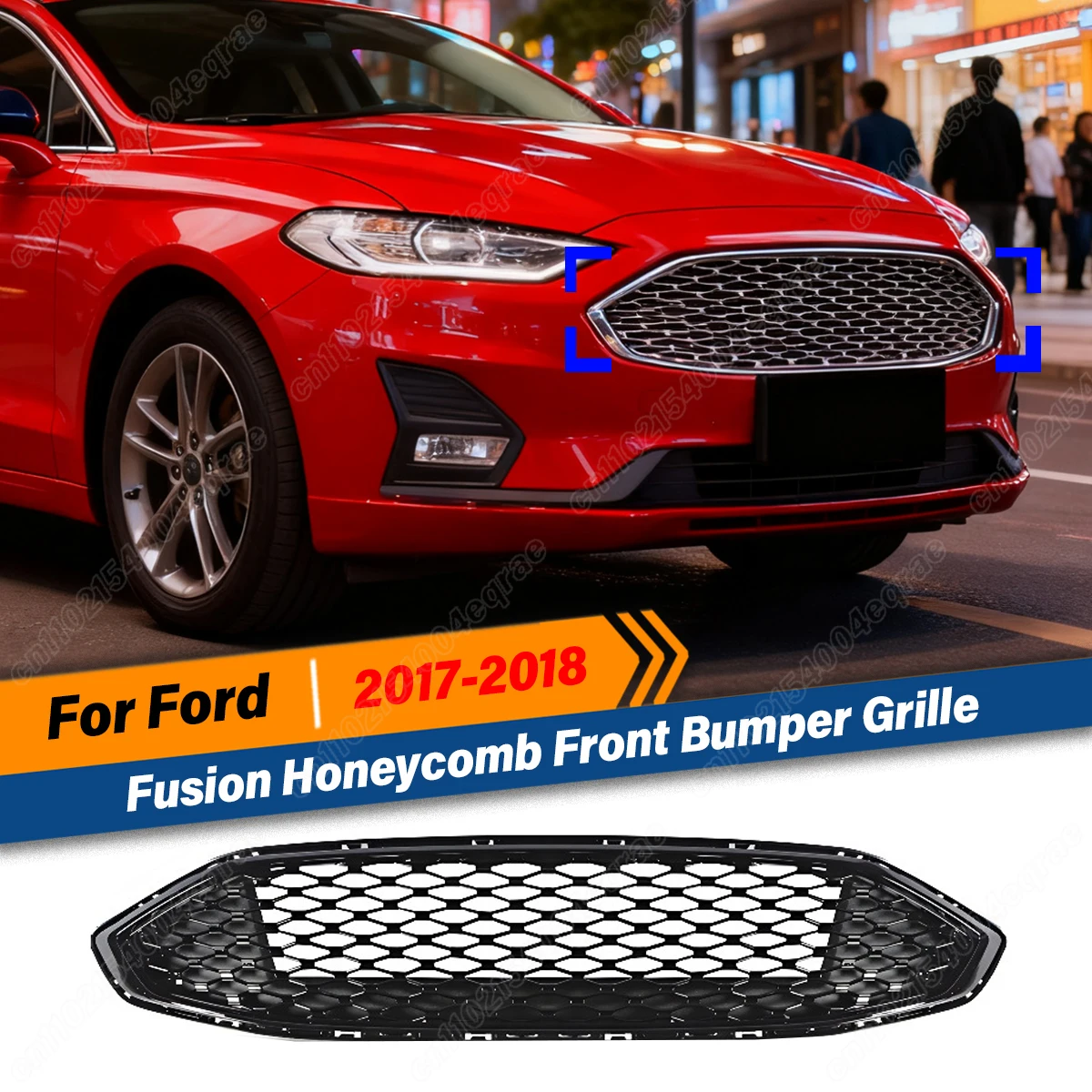 

For Ford Fusion 2017 2018 Front Bumper Grille Honeycomb Mesh Radiator Air Intake Grills Body Kits Guard Cover Accessorie