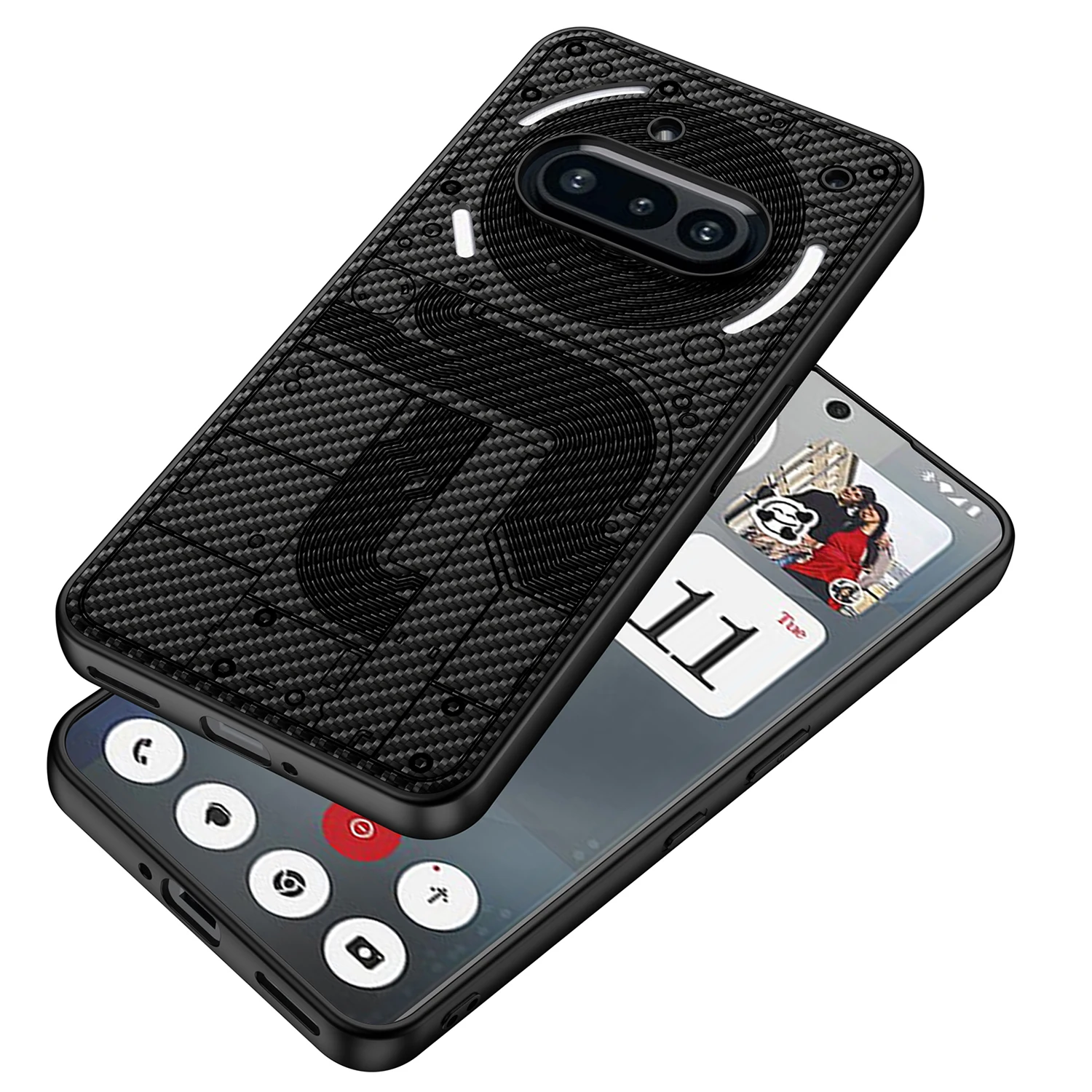 

Luxury Painted Leather Soft Case For Nothing Phone 3A Back Light Precision Hole Shockproof Cover For Nothing Phone 3A 2A Case