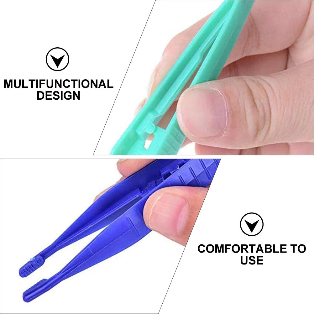 Disposable Professional Tweezers Plastic Plier Crafting Eyelash Tweezer Fake Eyelashes Tweezer Eyelid Tweezer Eyebrow Clip