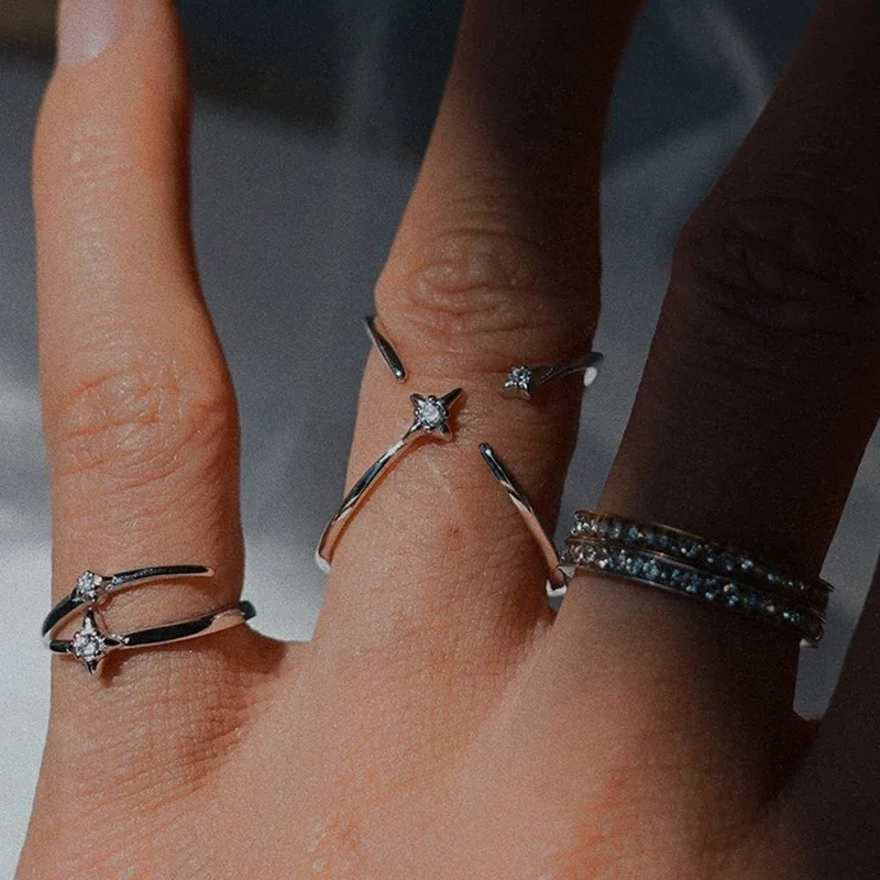 

Кольца из стерлингового серебра 925 пробы для женщин, винтажное регулируемое кольцо ручной работы с крестом и цирконом, модное кольцо, женский подарок-бижутерия