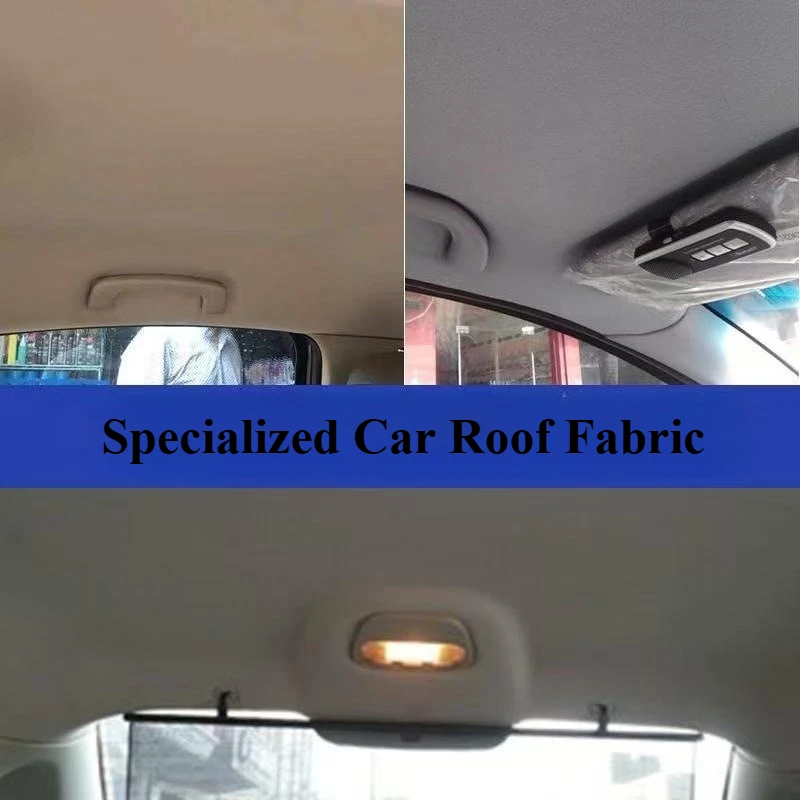 

Car Interior Mesh Headliner Fabric Sponge Back Sky Roof Liner Cloth Automotive Upholstery Material for DIY Ceiling Modification