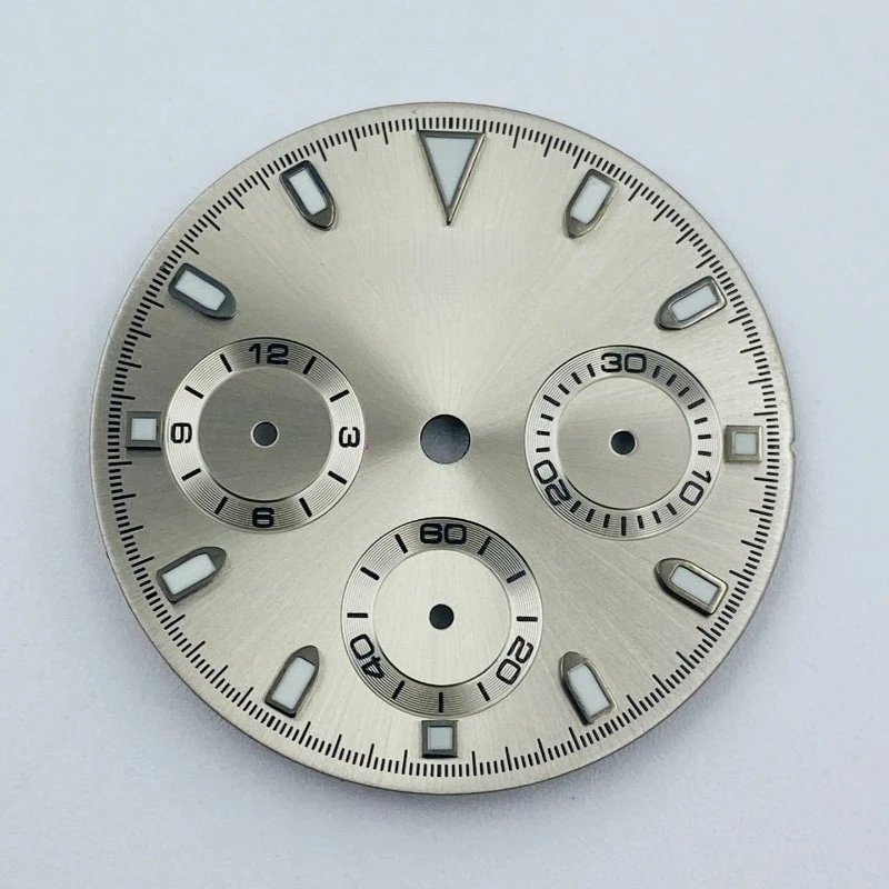 جديد لـ VK63 كوارتز قرص ميكانيكي 29.5 مللي متر ثلاثي العينيات الباندا الطلب الحرفي الأخضر مضيئة صالح لـ VK63 #4