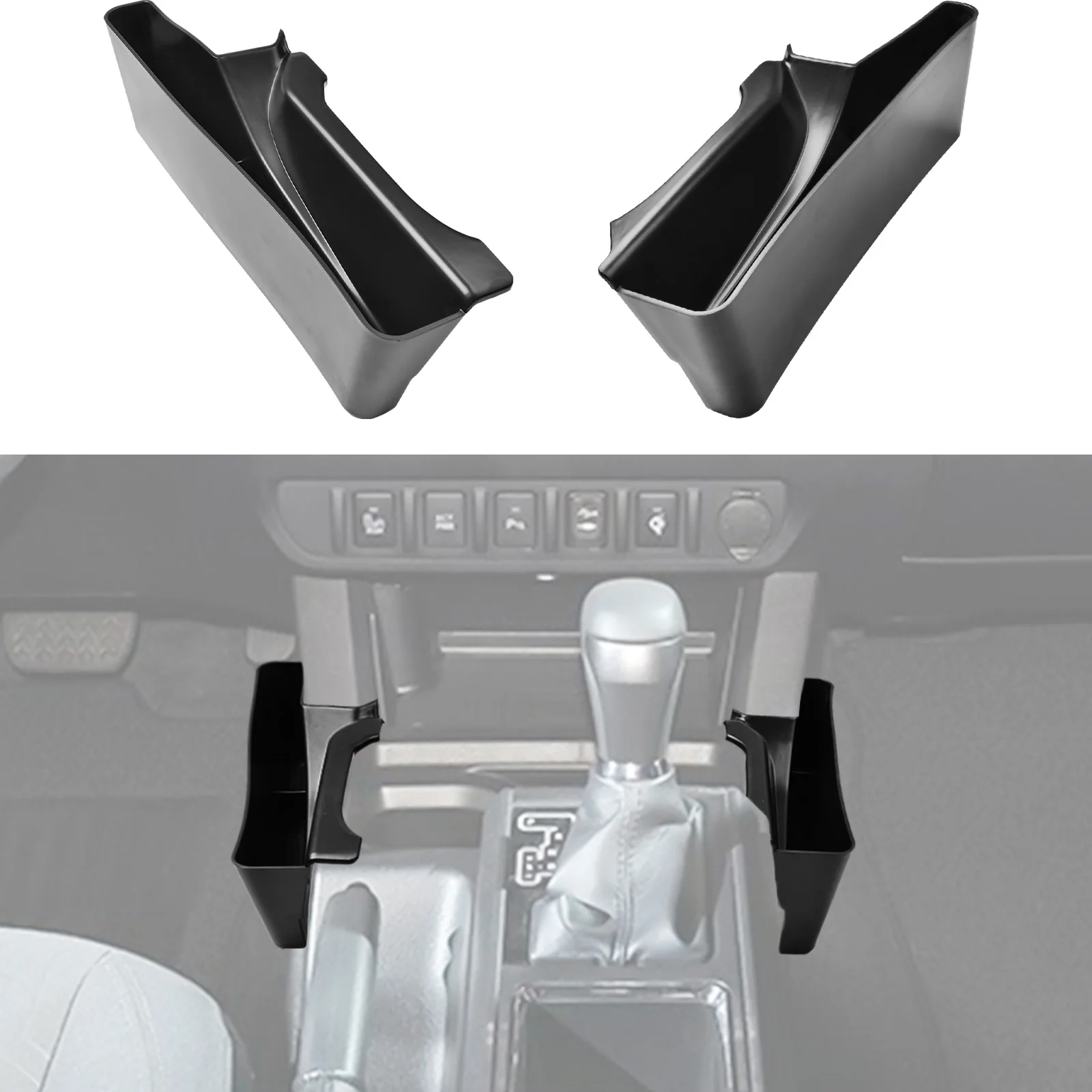 

Gear Shift Organizer Tray for Toyota Tacoma 2016-2023 Center Console Organizer Side Storage Box 3rd Gen Accessories (Left+Right)