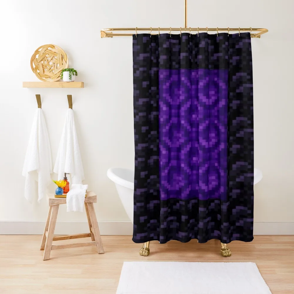 

Nether Portal Pixel Blanket Shower Curtain Toilet Accessories Bathroom Bathroom Box Curtain