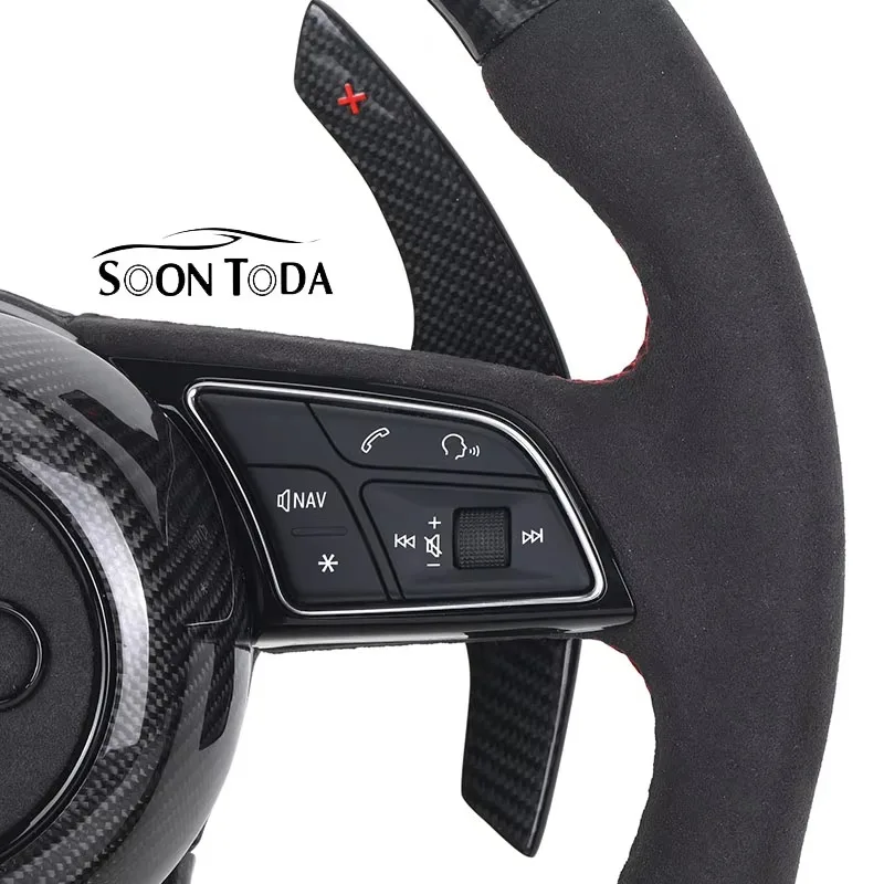 Carbon Fiber Sport Steering Wheel Fit R8 A3 A4 A5 A6 C7 B6 B8 B9 RS6 RS7 SQ5 Q3 Q5 Q7 8V TT RS3 Interior Modified Part - view 3