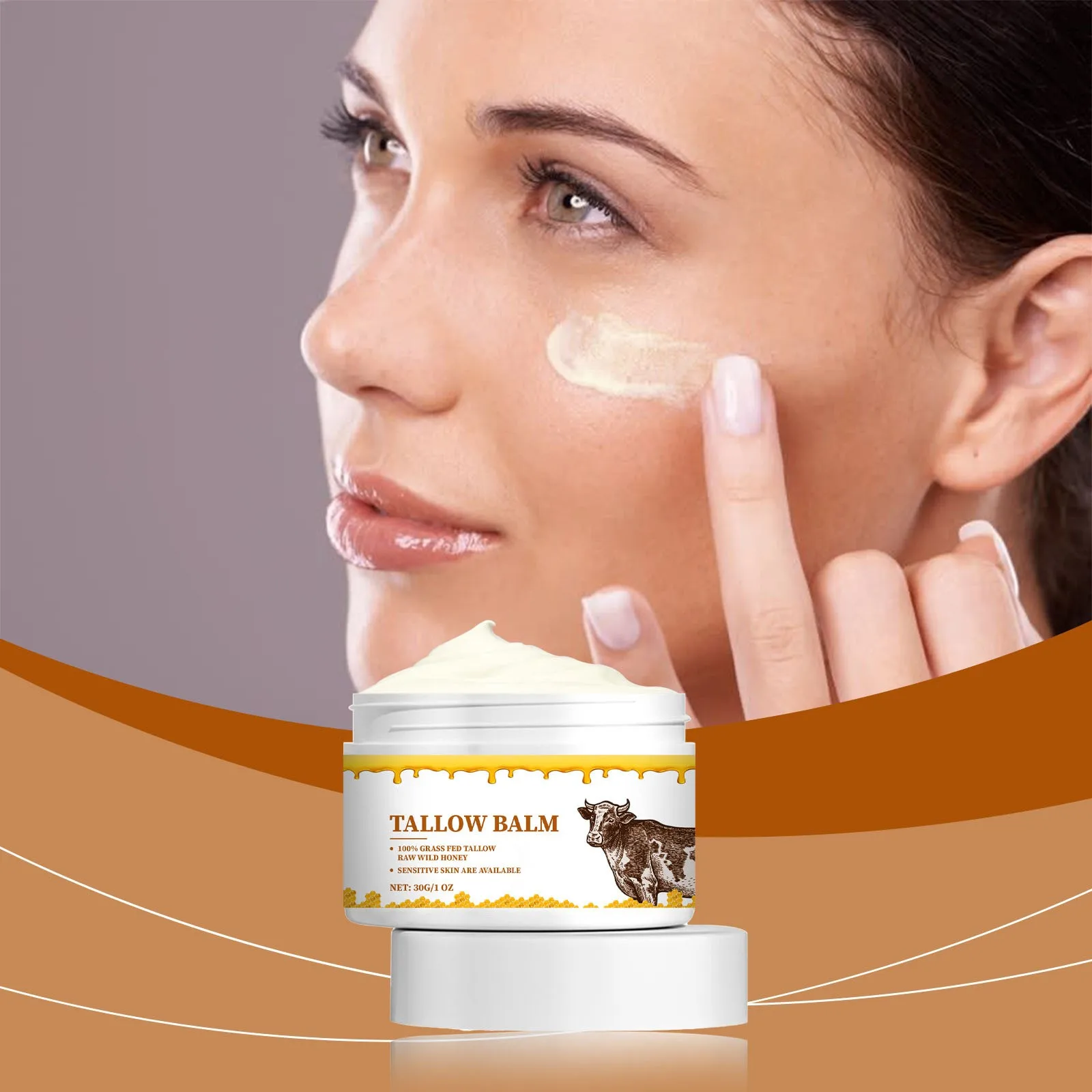 

Beef Tallow And Honey Balm For Skin: Premium Tallow Honey Skin Balm- All-Natural Moisturizer For Face & Body Tallow Balm For