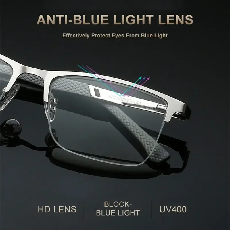 Reading Glasses Men Unisex GRAY Eyeglasses Business Reading Presbyopia Glasses Women +1.0 TO +4.0