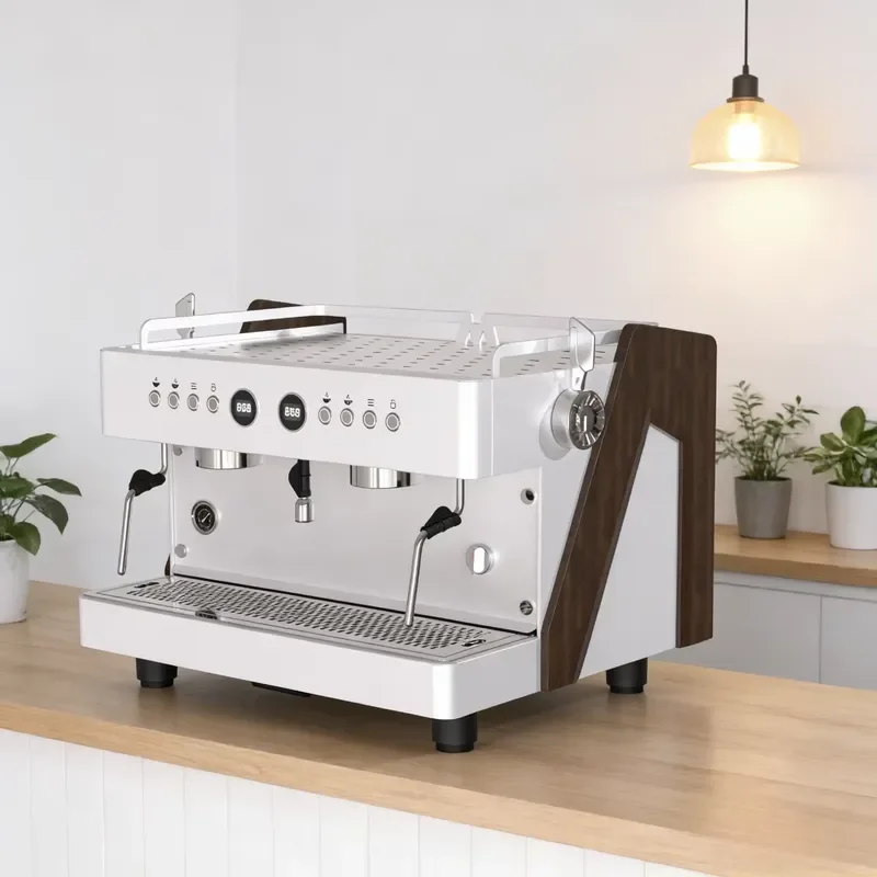 7L Stainless Steel Boiler Dual Brewing Group Programmable Espresso Machine With For Fluid-o-Tech Rotation Pump
