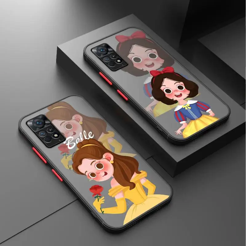 Disney Cartoon Cute Princess phone cases for Redmi Note 12S 11 case K40 8 10S 11Pro 10 13 8T 9 11S 10 Lite 12 Luxury Matte Cover