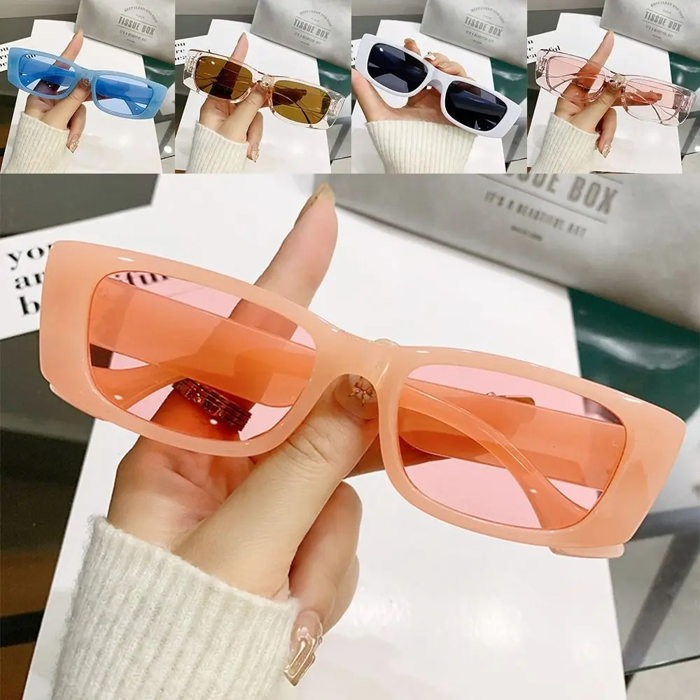 Fashion Candy Color Rectangle Sunglasses UV Protection Full Framework Square Sunglasses Eyeglasses for Men & Women