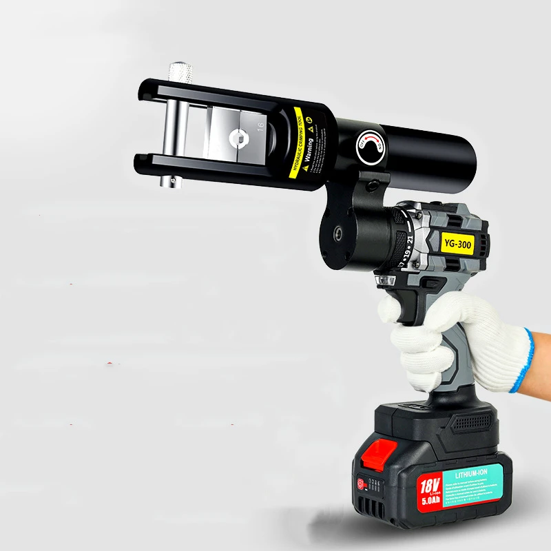 

Portable Lithium-Ion Rechargeable Hydraulic Crimping Tool for Electricians YG-300 Compact Automatic Crimping Tool