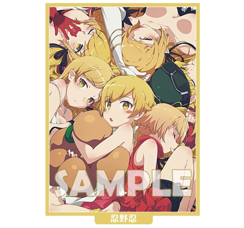 Game Kissshot Oshino Shinobu Card Sleeves Anime Holographic Sleeve Collection Cards Protector Case for Gift