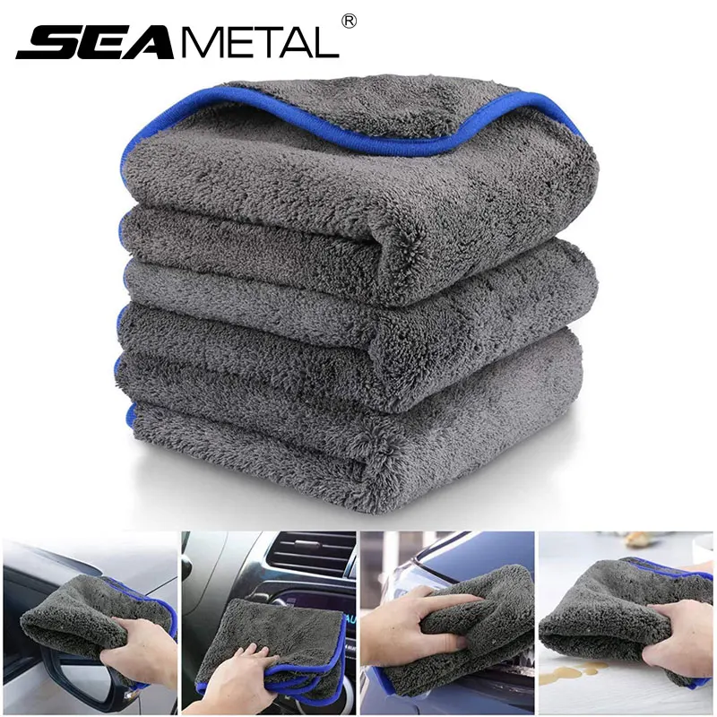 

SEAMETAL 1200GSM Motorcycle Cleaning Towel Detailing Auto Wash Towel 40X40cm Car Care Rag Thickened Wet and Dry Motorbike Towels