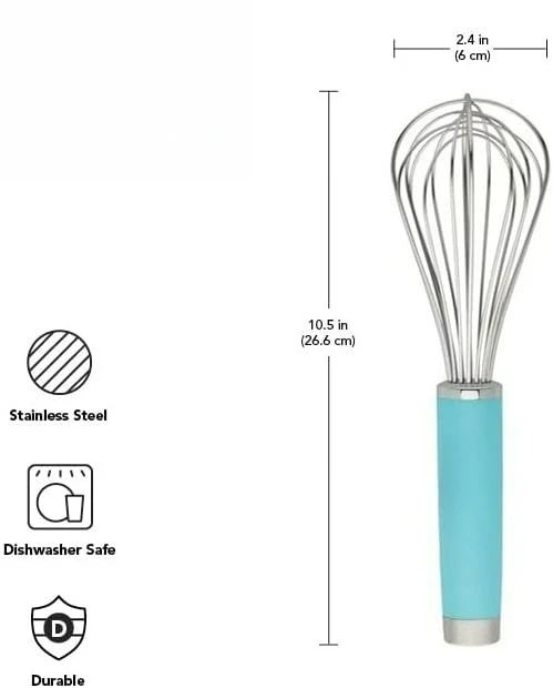 

Универсальная венчик-мешалка Gourmet, 10,5 дюймов, матовый цвет Aqua Sky