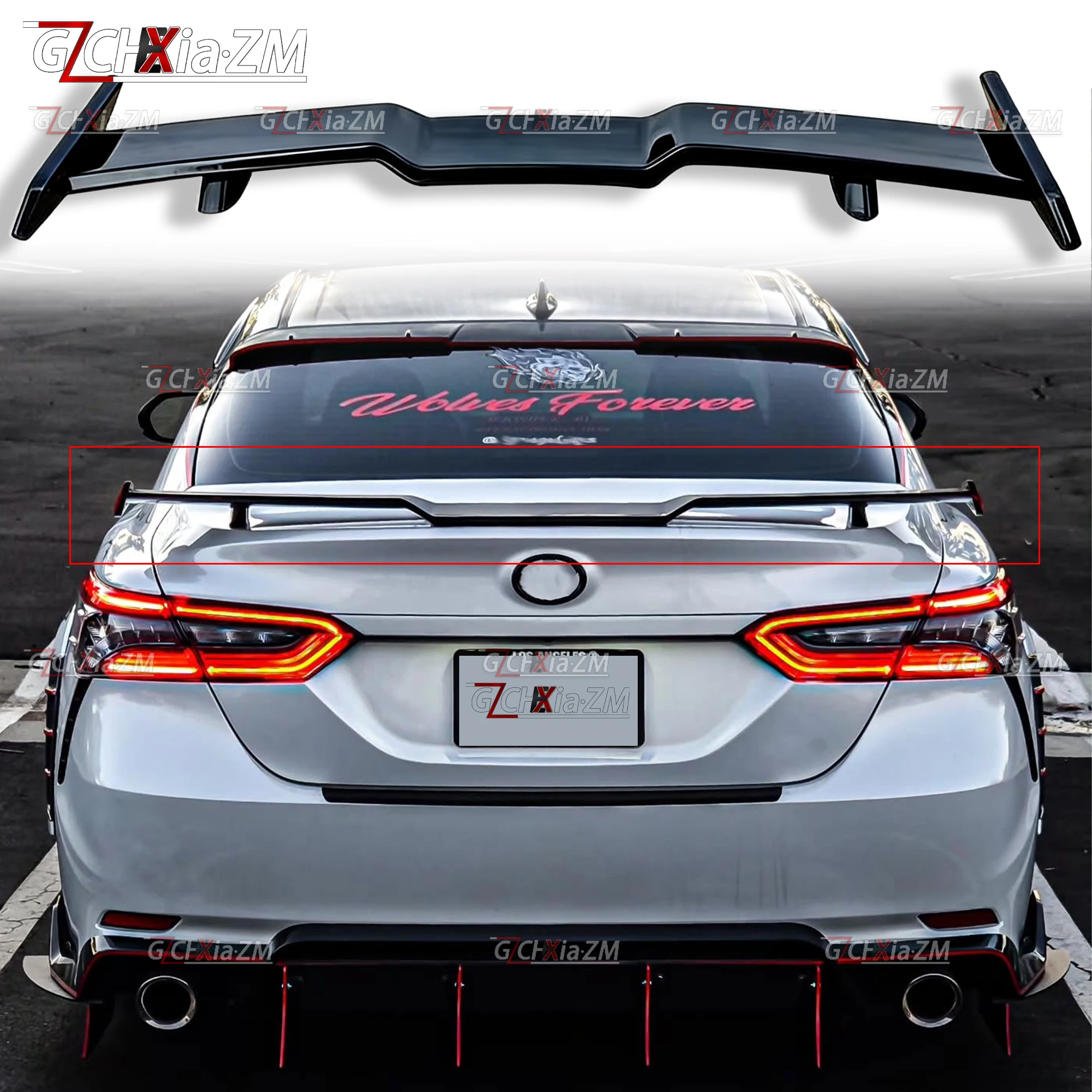 

For Toyota Camry 2018-2023 High-Quality ABS Material Rear Spoiler TRD Style Rear Diffuser Aerodynamic Kit Rear Wing Accessories
