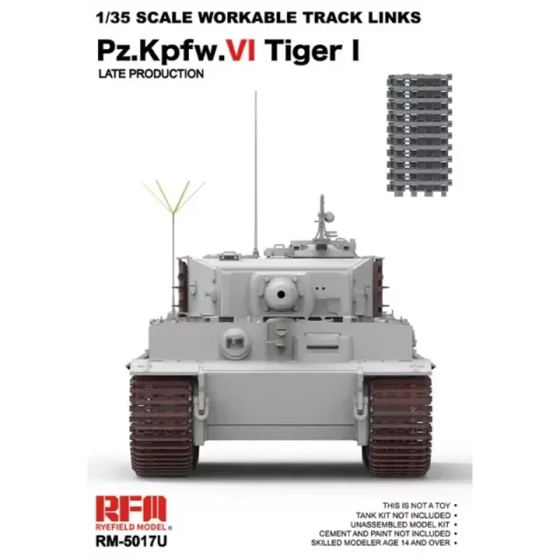 

1/35 Ryefield RM-5017U Upgrade Ver. Workable Track Links (for Tiger I Late Production) Upgrade accessories