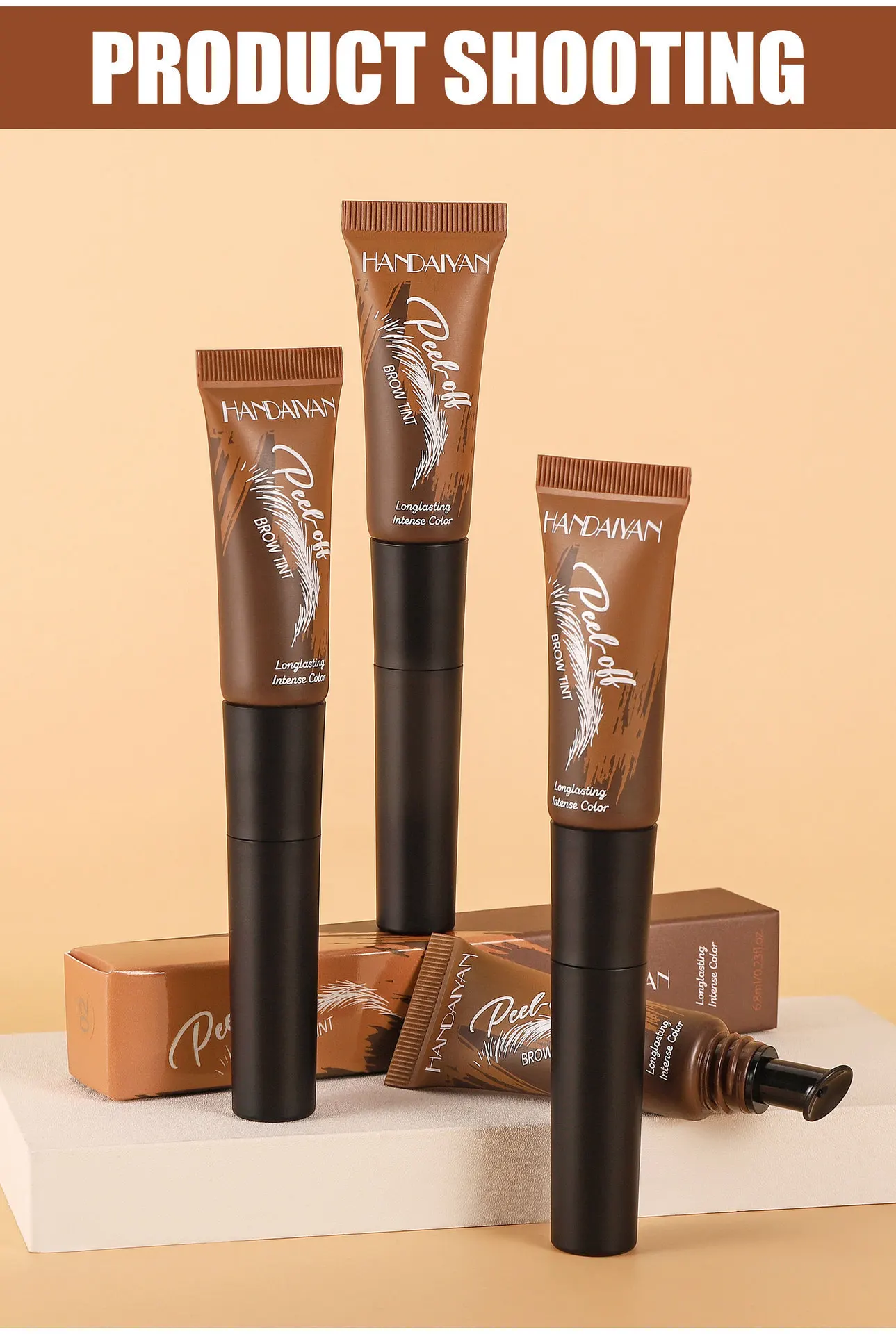 Tear-Proof Water-Resistant Three-Color Brow Gel Long-Lasting Coloration in Stock Brow Colorant