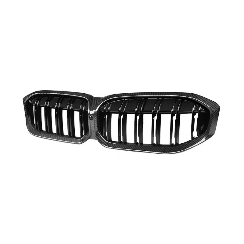 

G20 grille dry carbon fiber double Flat noodles front bumper is used for kidney grille of BMW 3 series G20 320i 340i LCI 2023+