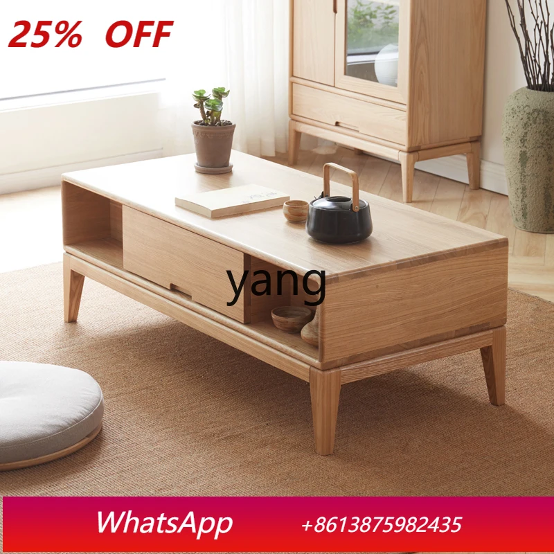 

LMMall solid wood coffee table new living room home modern new Chinese simple log tea table
