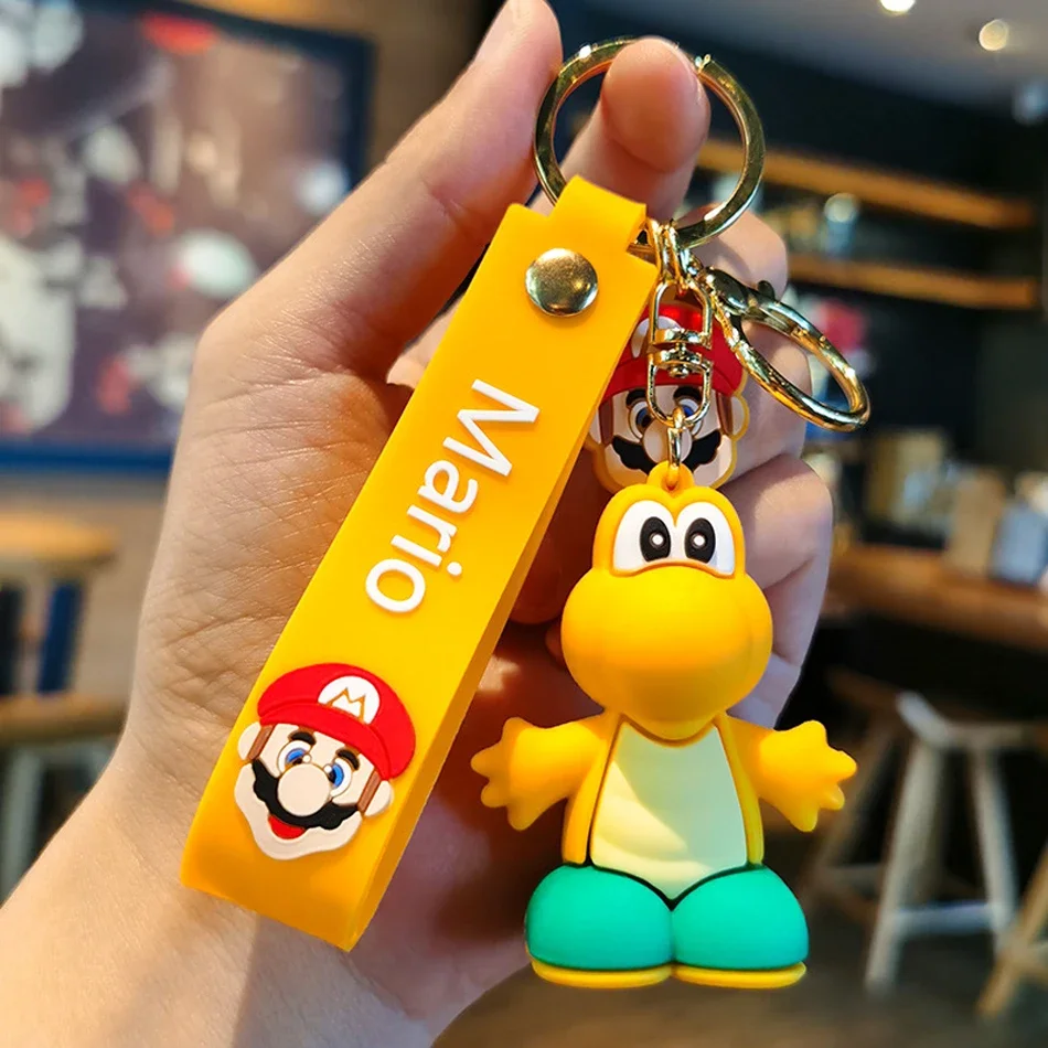 Super Mario Bros Keychain Anime Figure Toad Yoshi Decoration Backpack Pendant Accessories Kids Men Boy X-mas Halloween Gifts toy