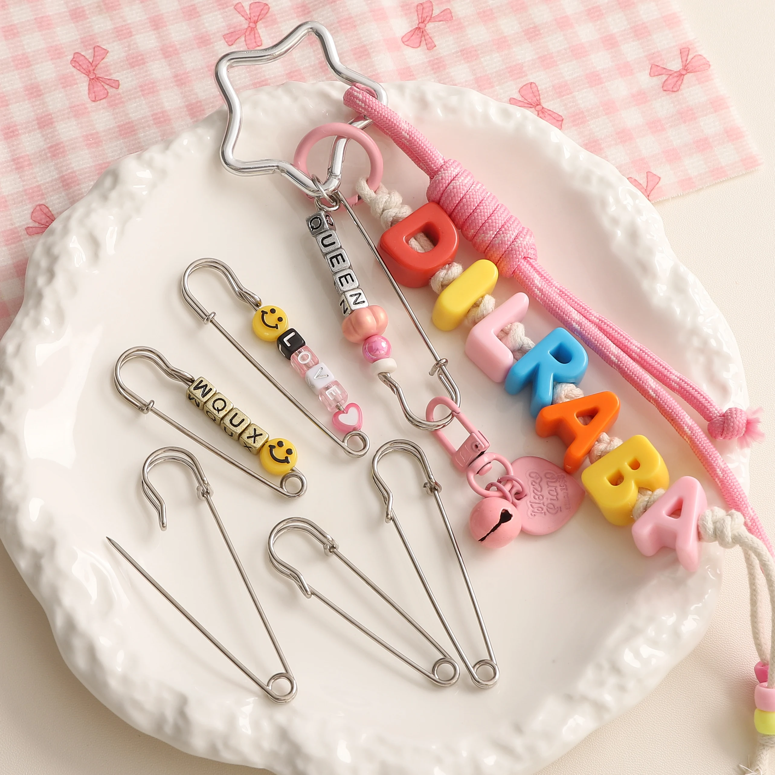 Iron Safety Pin Length 60mm Thickness 1.5mmSilver 5pcs Thickened Metal Sewing Fixing Tool forClothes Bag Scarf Brooch DIY Crafts