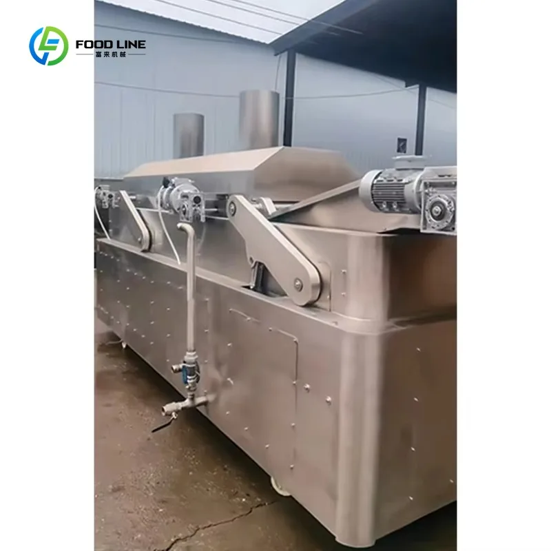 Industrial Continuous Fryer for Peanut Nut Cat Ear Snack Automatic Food Processing Equipment Custom