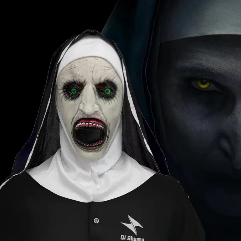 Killers Full Face Mask Terror Latex Helmet Gunman Nun Masquerade Mask Movie Anime Character Helmet Hallowee Decoration Supplies
