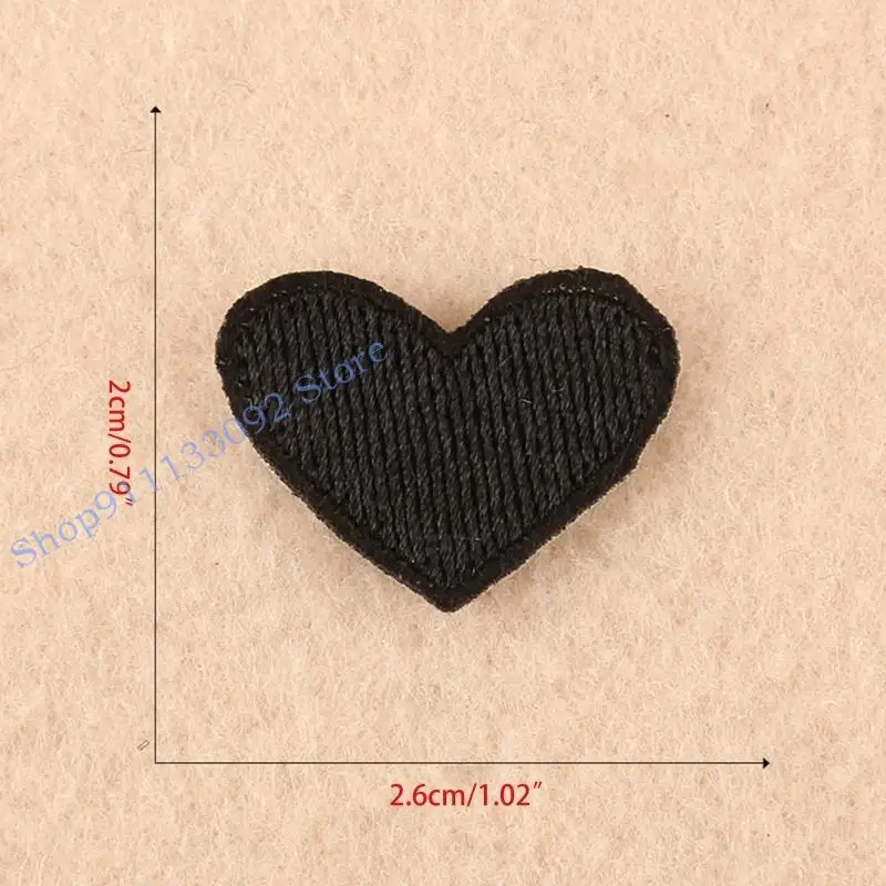 H9ED 20pcs lindo mini corazón coser/hierro en apliques parches bordado artes ropa bricolaje