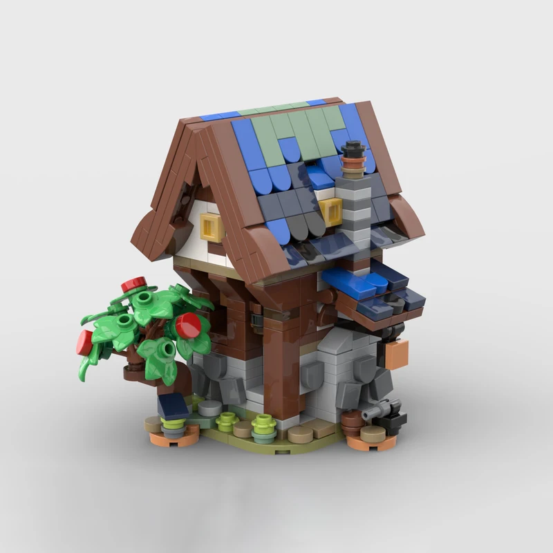 MOC Building Blocks ของเล่นยุคกลาง MINI Blacksmith รุ่น 431 ชิ้น Creative ASSEMBLY ชุดของเล่นวันหยุดของขวัญ