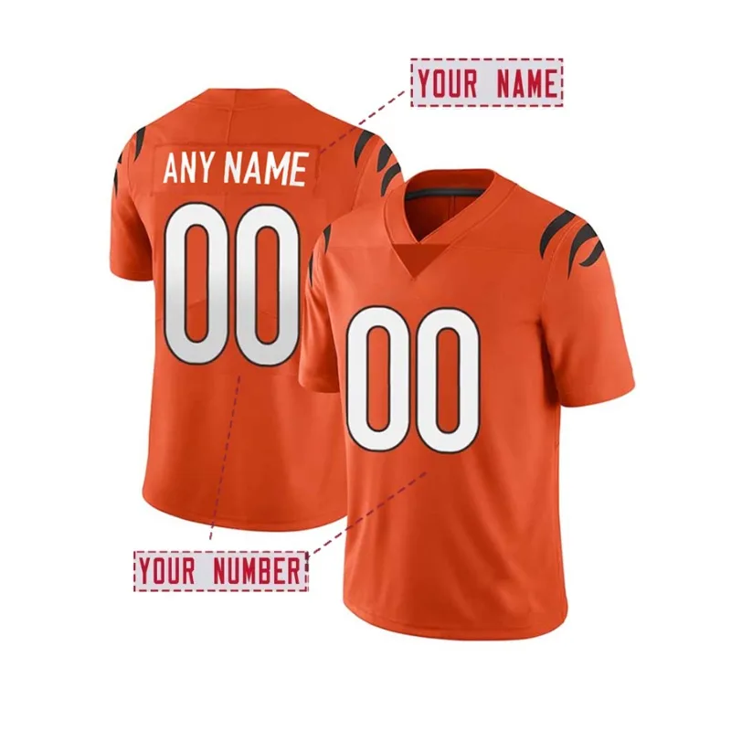 

Personalized Cincinnati Football Jersey with Name and Number - Men's Loose Fit Short Sleeve V-Neck Embroidered Sports Shirt