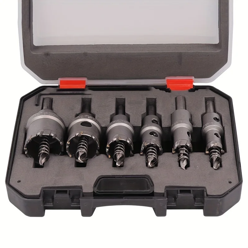 

6 шт. 16-35 мм TCT кольцевая пила, набор кольцевых пил из сплава, твердосплавный наконечник для железной пластины из нержавеющей стали, металлообработка, сверлильная корона