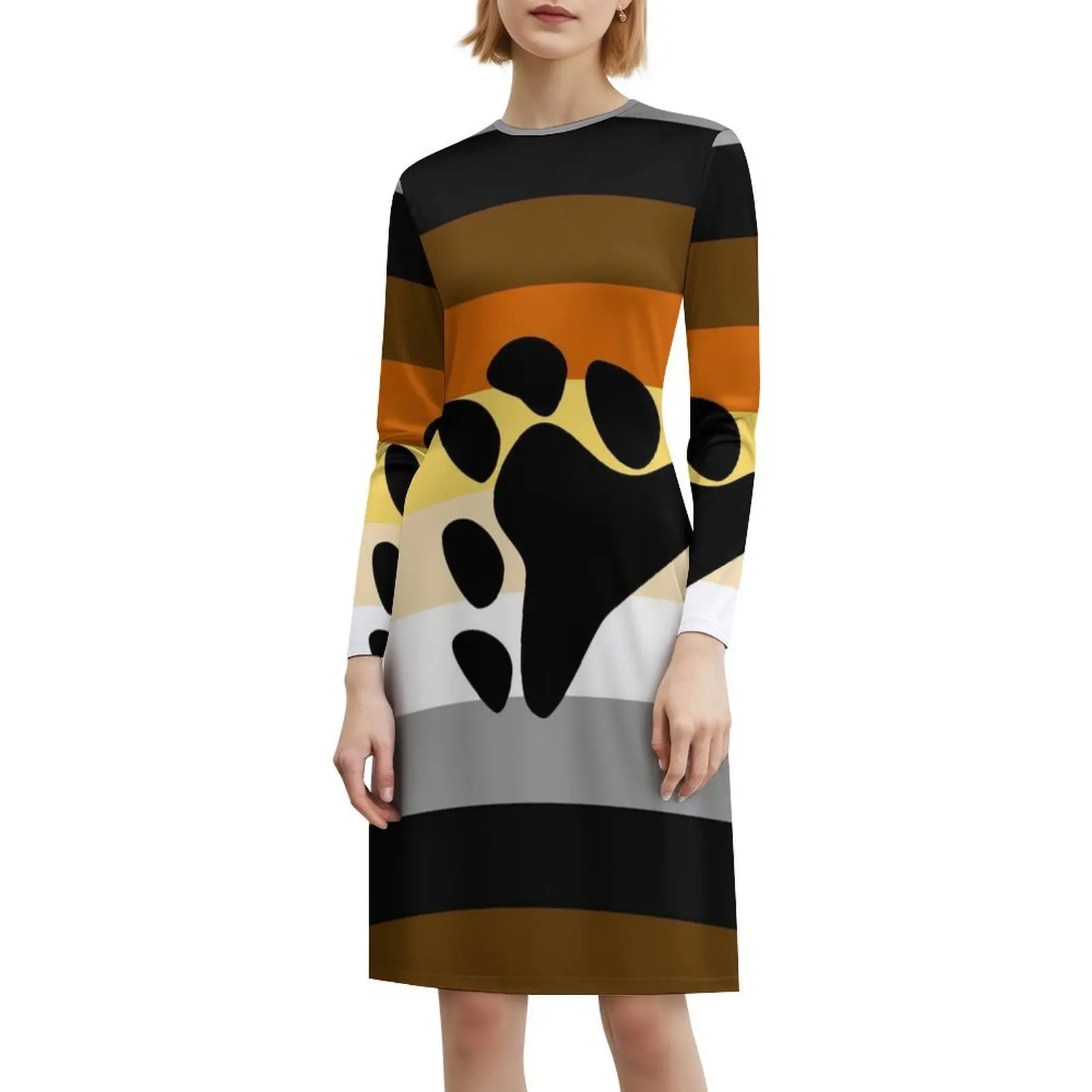 Bear Pride Flag Floral Smock Dress For Women Spring Summer Casual Dress For Party Bear Bear Pride Bear Flag Bear Banner Woman #6