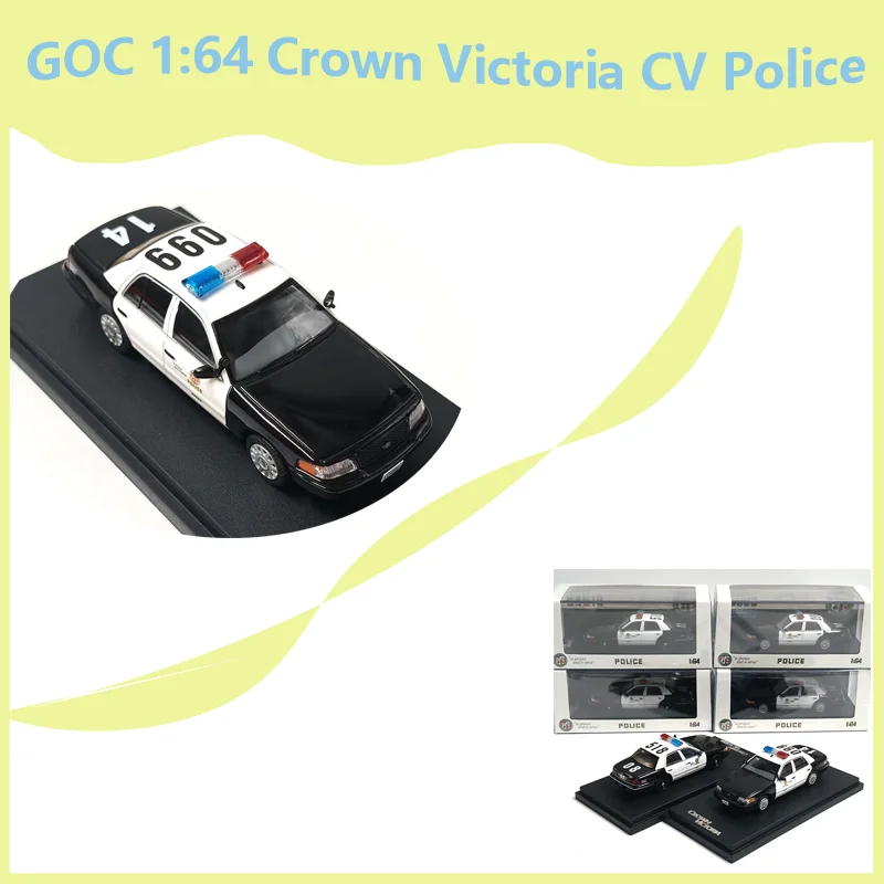 GOC Diecast 1:64 Crown Victoria CV Coche de Policía de Aleación, Juguetes, Regalos, Colección, Souvenir para Adultos, Decoración, Exhibición Estática