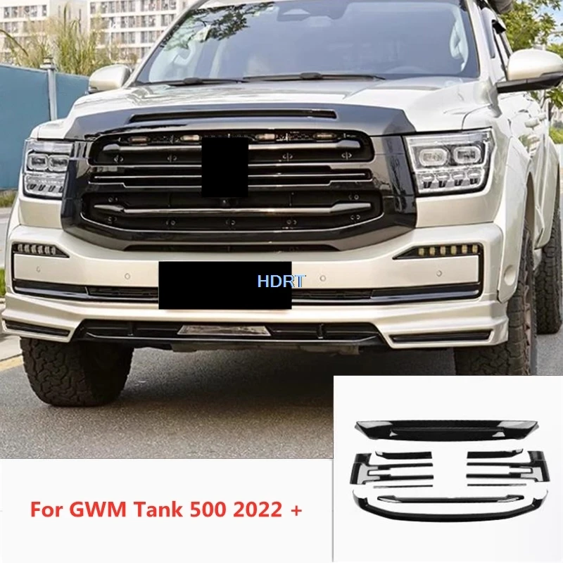 For Great Wall GWM Wey Tank 500 2022 + Car Styling Front Bumper Hood Racing Grille Rear Trunk Fog Light Tai Lamp Spare Tire Trim