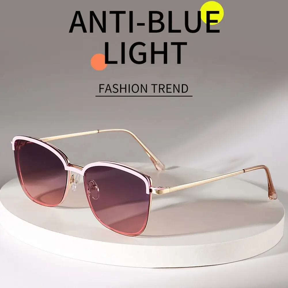 Fashion Classic 2 In-1 Glasses Anti Blue Light Glasses with 1Pc Magnetic Polarized Clip-On Sunglasses Lenses Metal Frame Eyewear