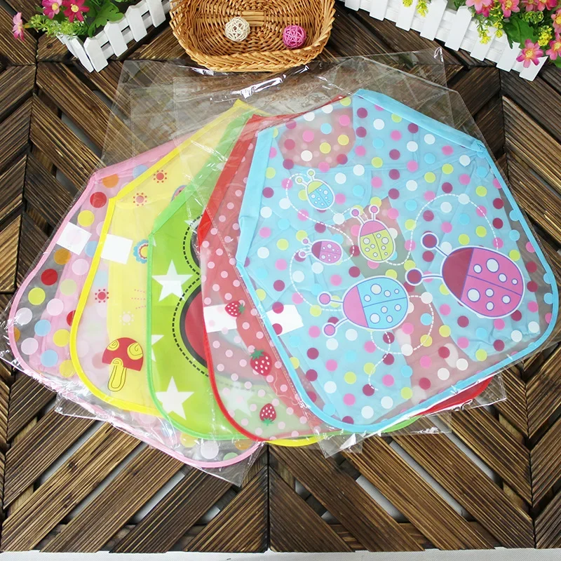 1Pcs Cartoon Animal EVA Waterproof Baby Apron for Infant Long Sleeve Children Feeding Scarf Apron Smock Bandana Bibs Burp Cloth