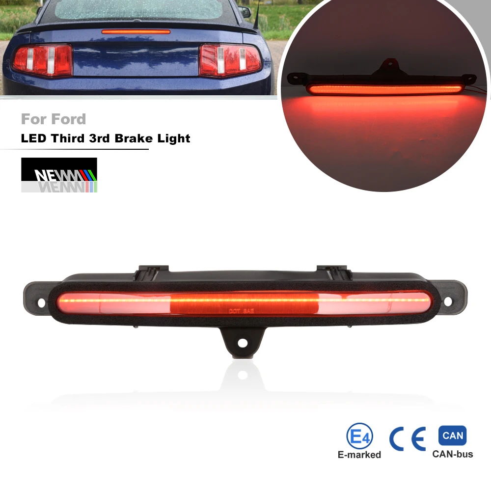 

Smoked Upgraded LED Third 3rd Brake Light Replacement For Ford Mustang Gen5 LCI S197 II 2010-2014 Car Tailgate Stop Lamp