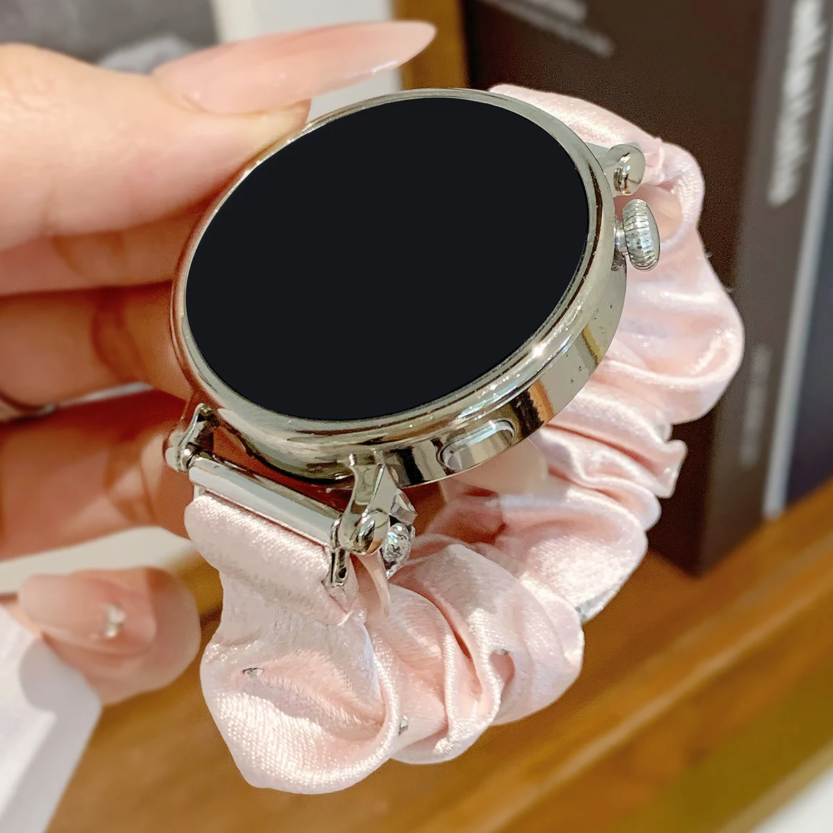 20mm 22mm Satin Scrunchie Strap for Samsung Galaxy Watch 9 8 Classic 7 6 Ultra 2 Band 40mm 44mm 43mm 47mm Rhinestone Bracelet