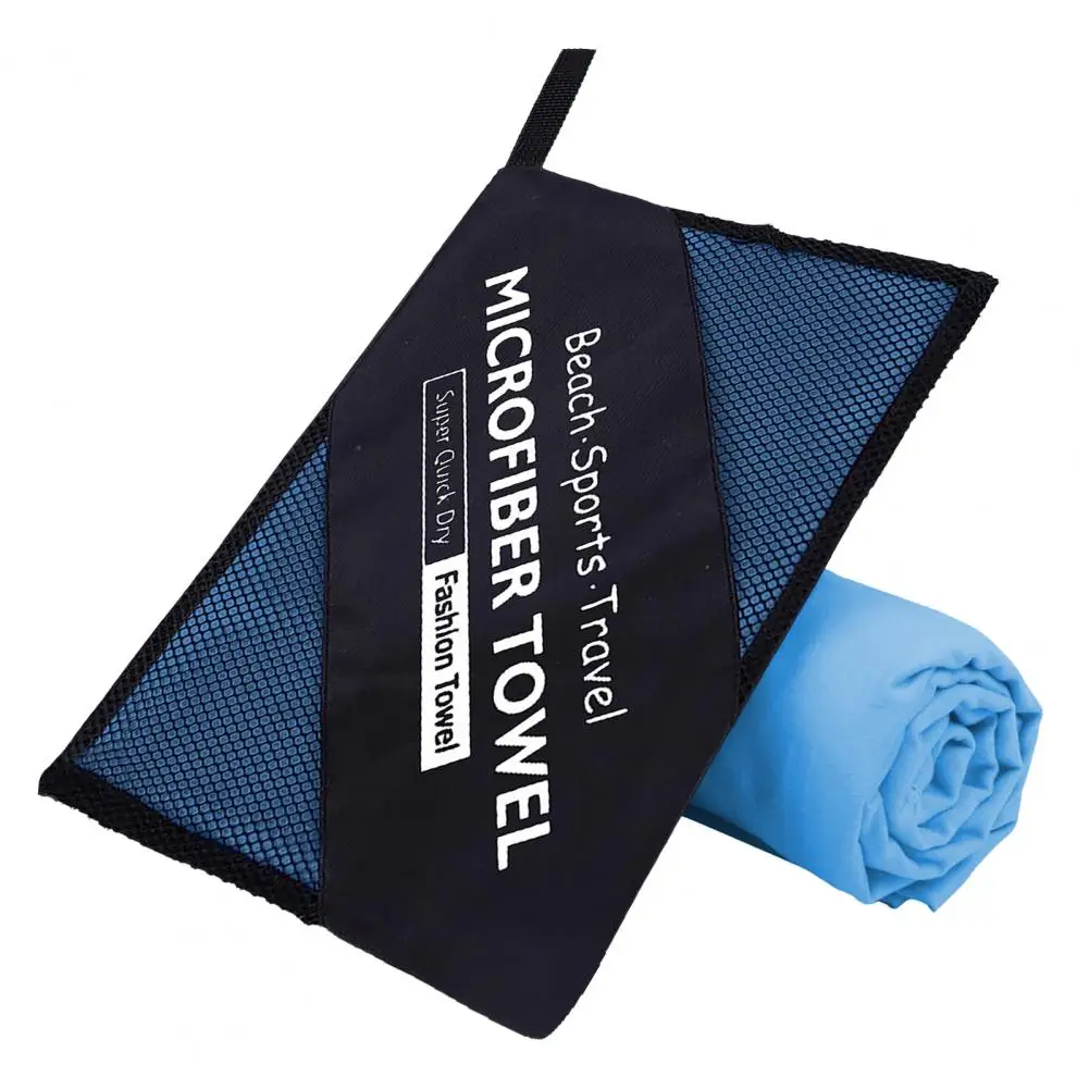 Microfiber Fitness Towel with Zipper Storage Bag Quick-Drying Water Absorbent Beach Yoga Sports Exercise Workout Towel