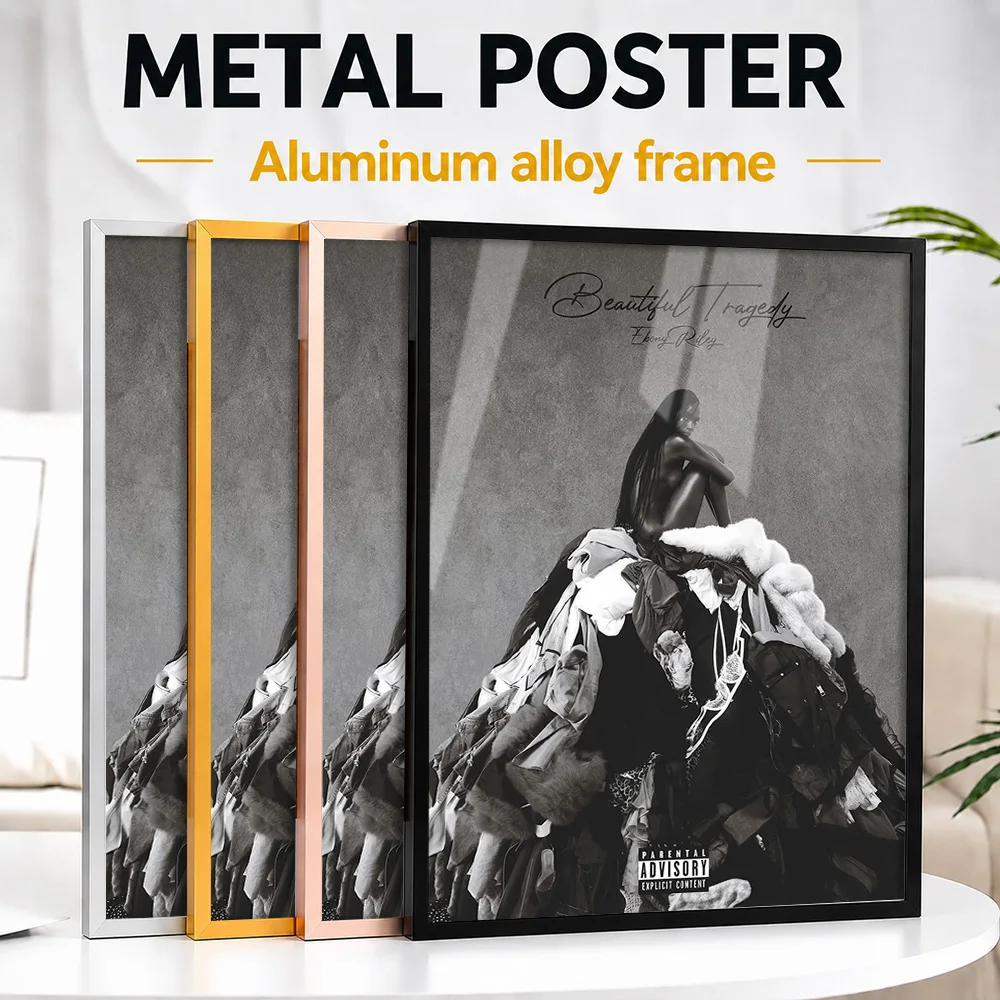 Ebony Riley Beautiful Tragedy Album Cover Framed Metal Print Personalized Recording Tribute Wall Art Ideal For Listening Lounge