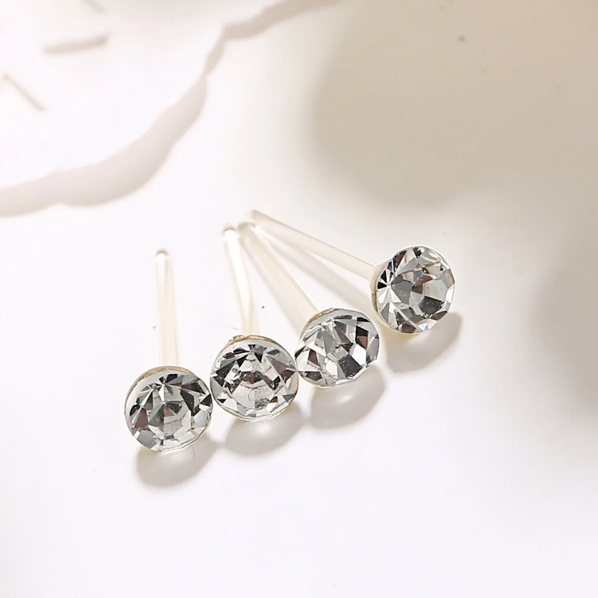 20 Pairs Multicolored Rhinestone Stud Earrings Set