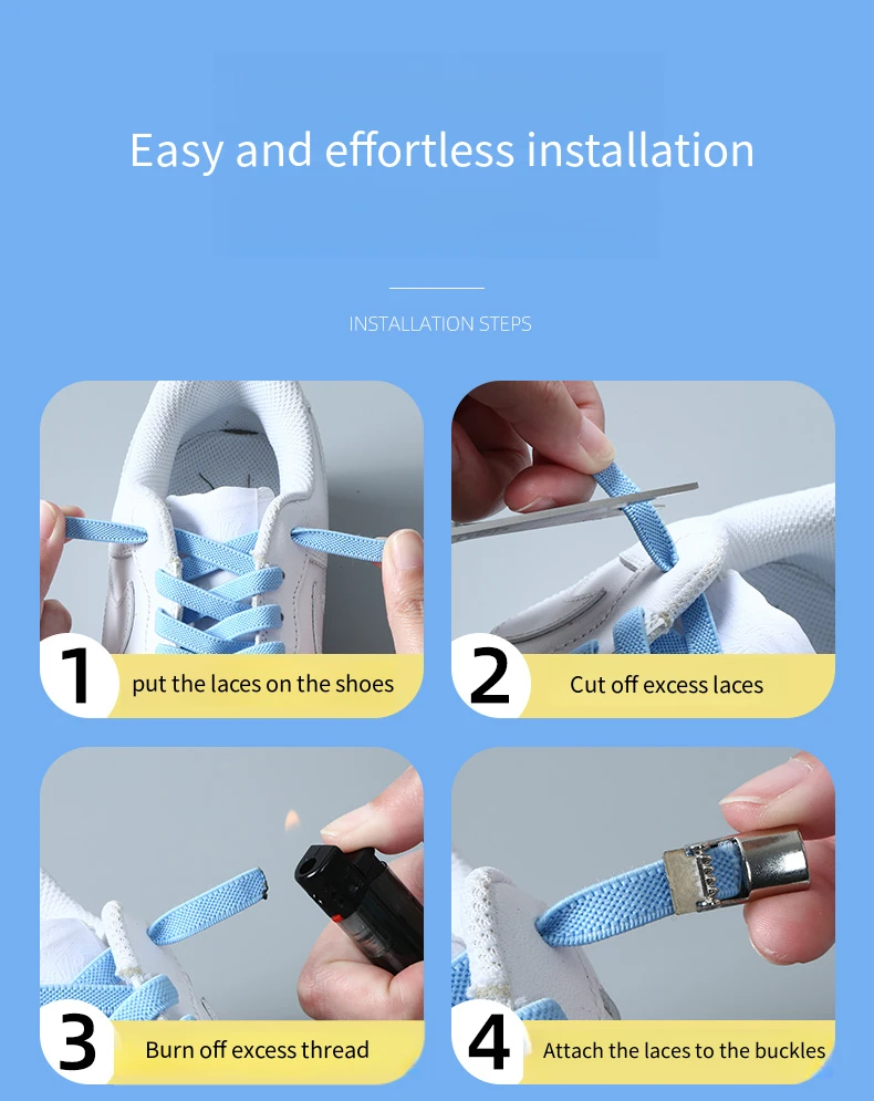 Neue magnetische Schnürsenkel ohne Binden, elastische Schnürsenkel für Sneaker, Kinder und Erwachsene, verbreiterte Schnürsenkel mit Druckverschluss, flache Schnürsenkel für Schuhe – Detail 11