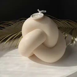 Tie Rope Ball Twisted Knitted Knots Candles Molds Tube Knot Candle Silicone Mold for Unique Weird Gift