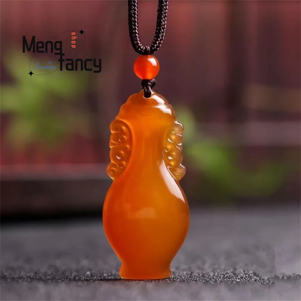 Natural Agate Chalcedony Vase Pendant Exquisite Elegant Simple High-grade Luxury Fashion Fine Jewelry Best Selling Holiday Gift