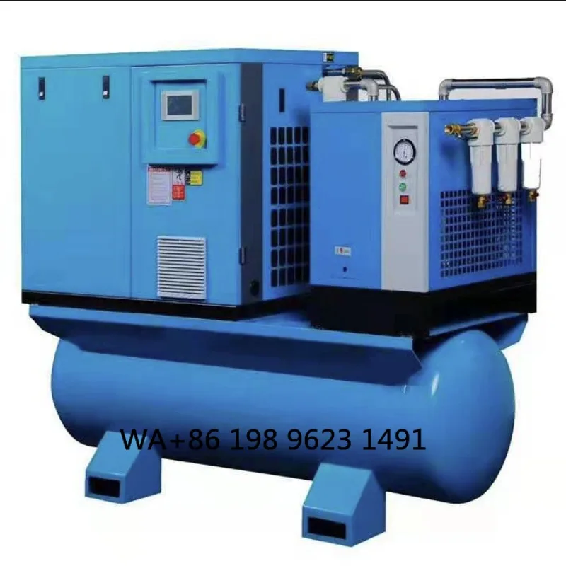 Oil Lubricated Air Cooled Screw Air Compressor Low Noise Permanent Magnet VFD Industrial Compressed Air System