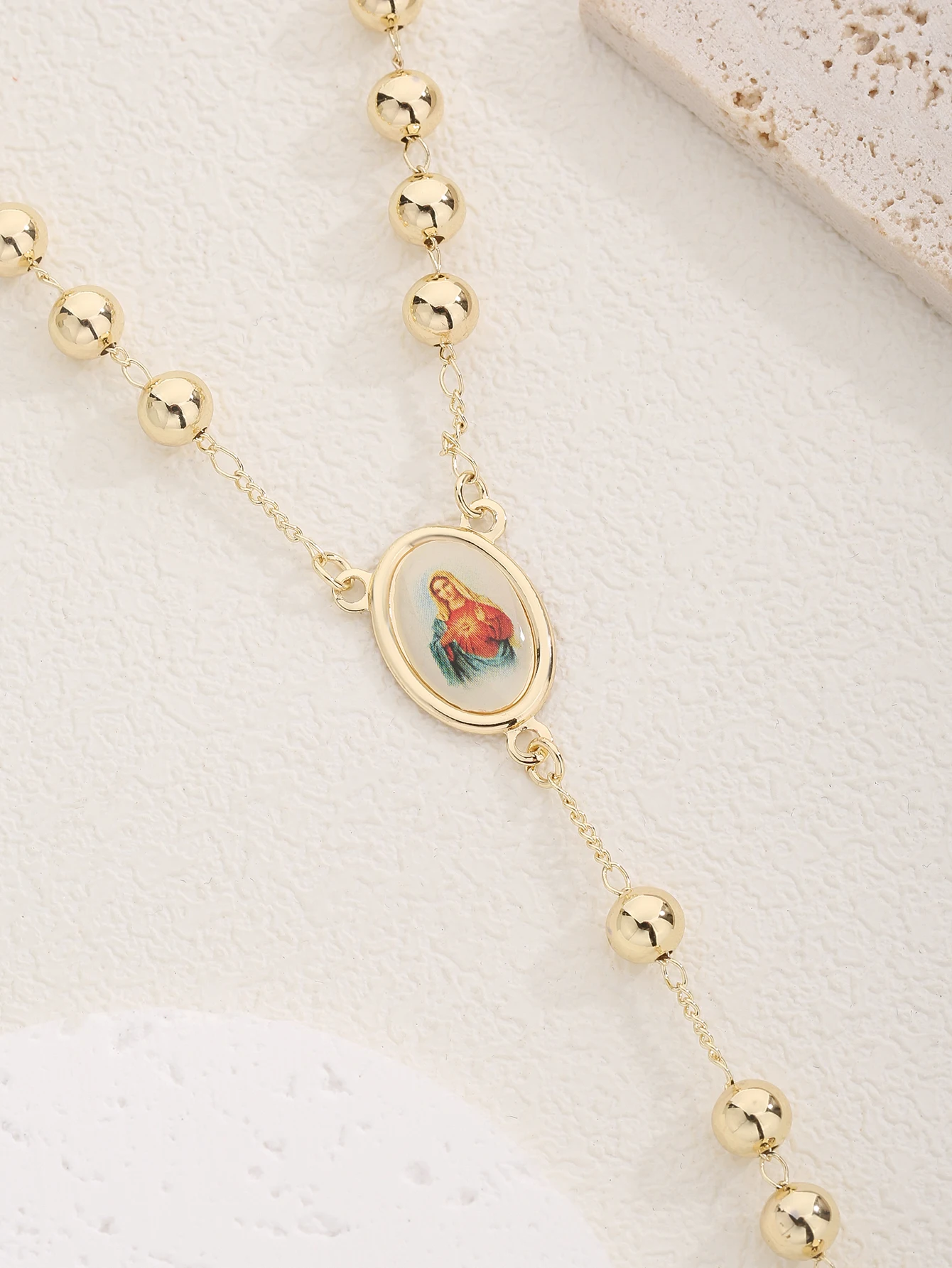 FanSibao Fashion متعدد الألوان مطلي الصليب الديني قلادة طويلة صديقة للبيئة النحاس مجوهرات محايدة #4