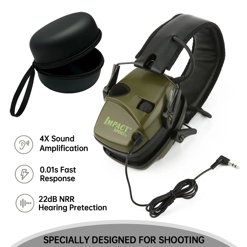 Safety Shooting Electronic Ear ProtectionEarmuffs Impact Noise Reduction Slim Hearing Protector for Huning NRR22dB