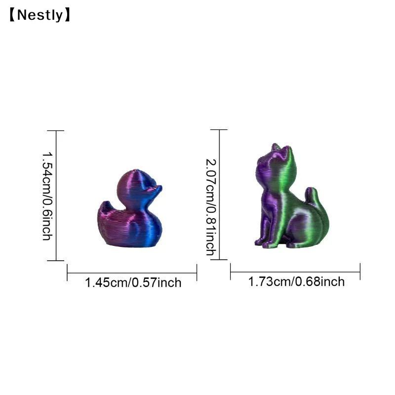 15/30/60Pcs 3D Printed Mini Animal Figurines Mixed Color Assortment-Printed Home Ornaments For Holiday Teacher Reward〔Nest〕