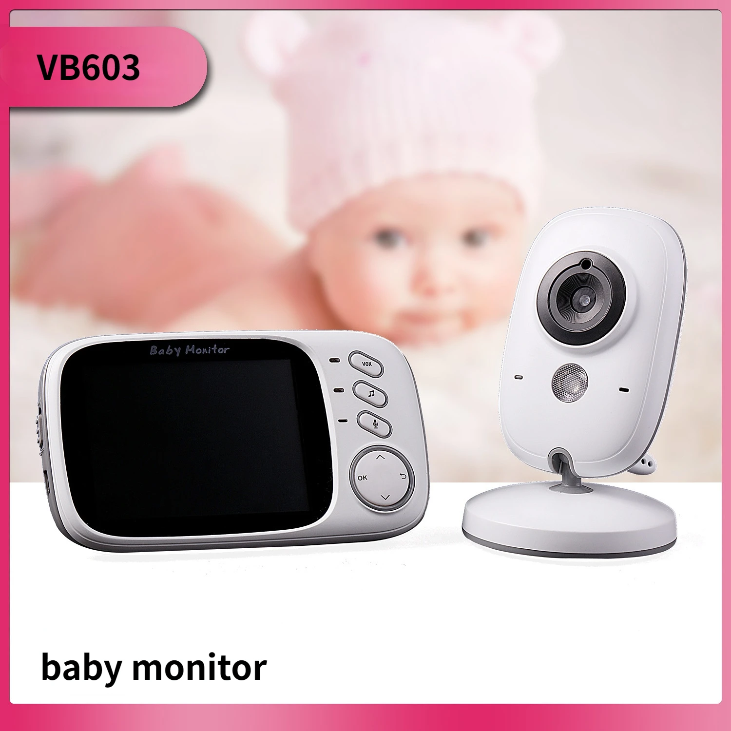 

VB603 Wireless infant care unit home child safety monitor intercom lullaby appease many languages